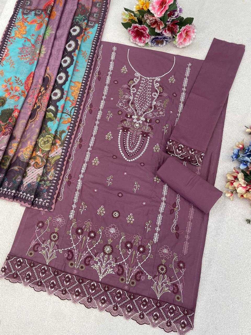 Cotton Embroidery Suit