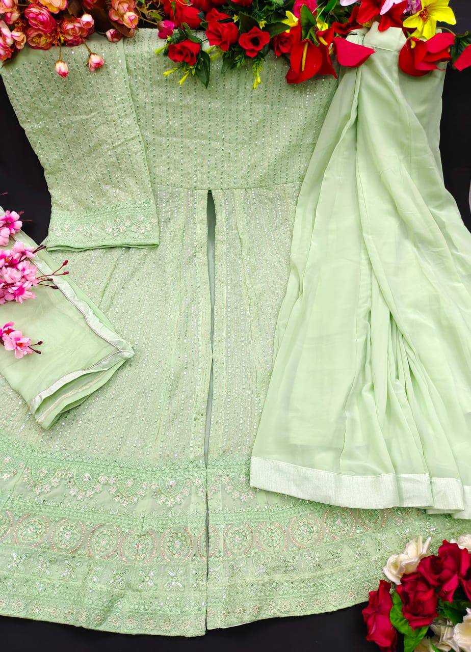 Faux Georgette Party Gown