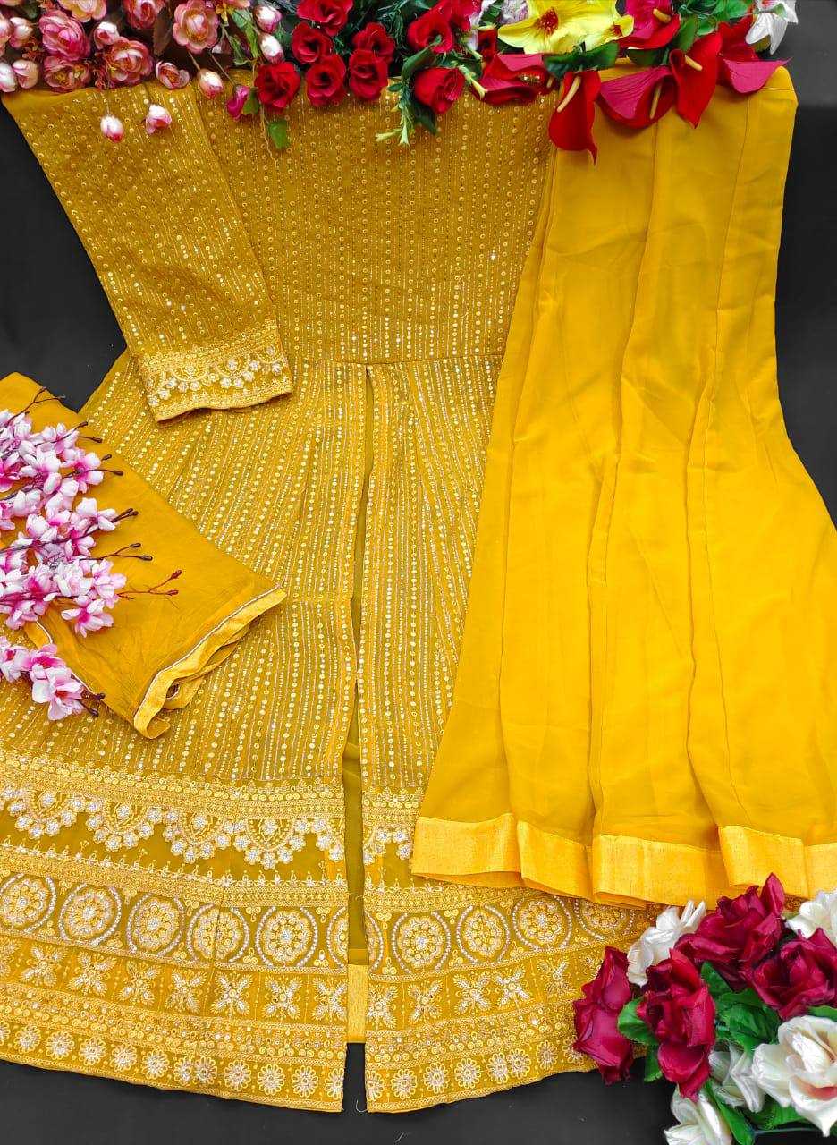 Faux Georgette Party Gown