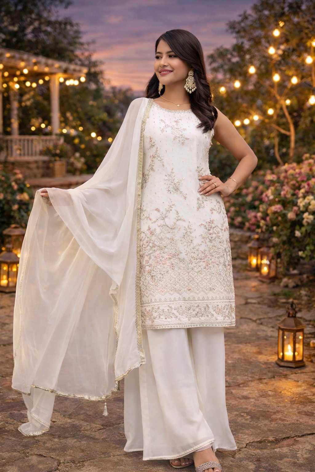 Faux Georgette Embroidery Suit