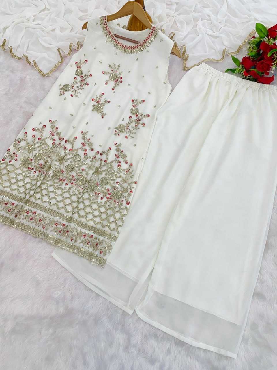 Faux Georgette Embroidery Suit