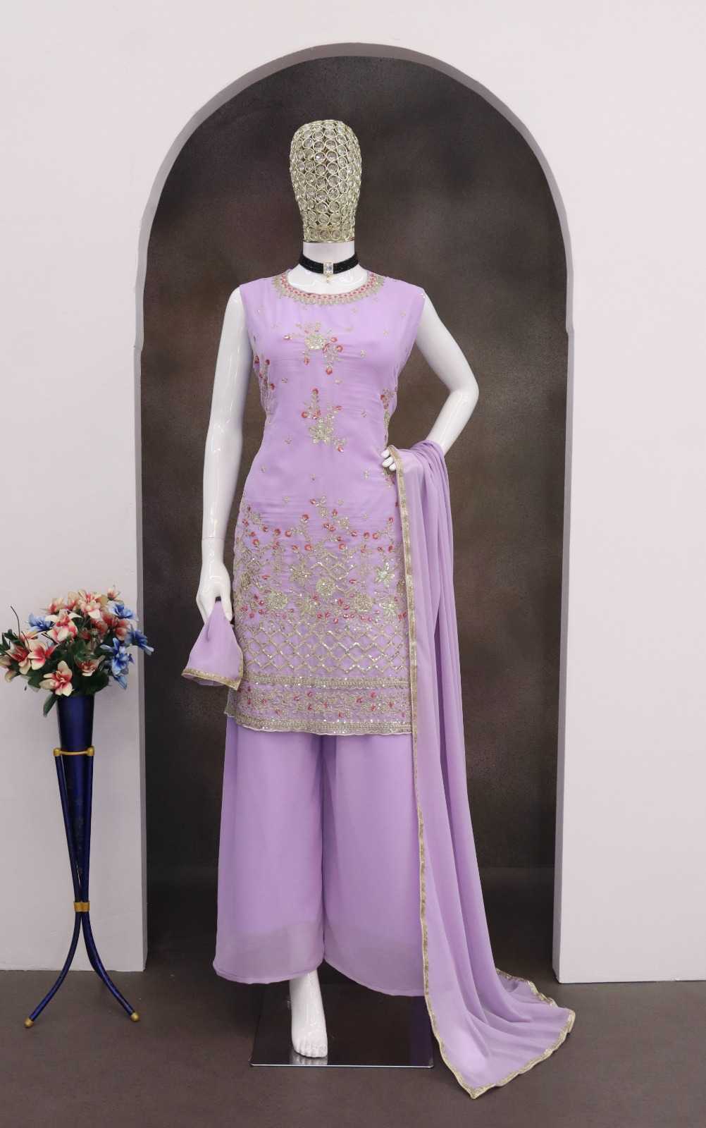 Faux Georgette Embroidery Suit