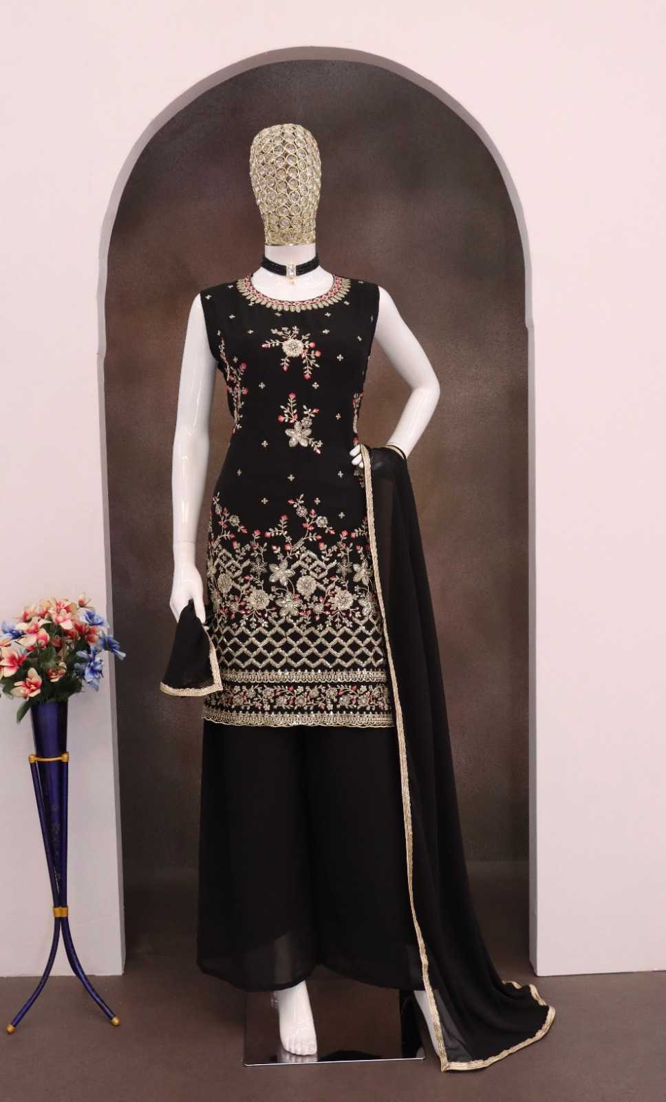 Faux Georgette Embroidery Suit