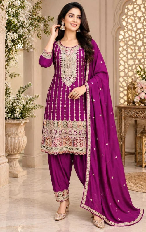 Sanskriti Aura Chinon Ladies Suit