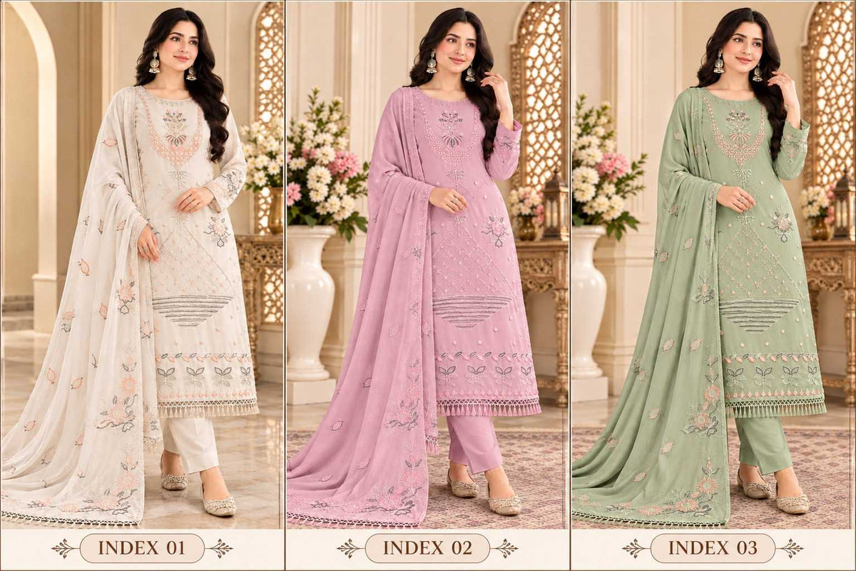 Saumya Faux Georgette Embroidery Suit