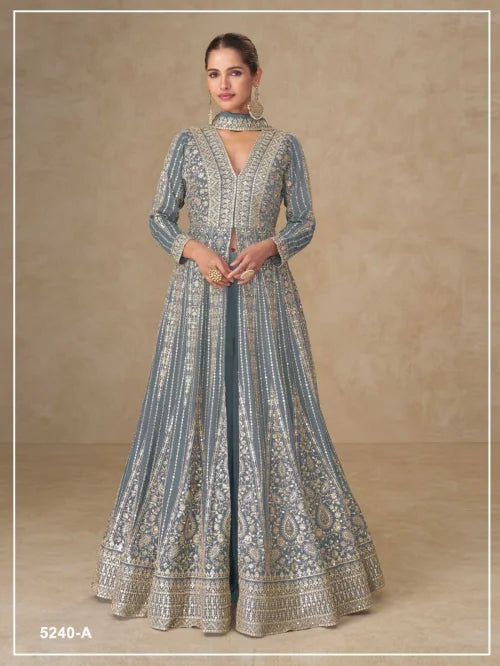 Sayuri Chinon Embroidery Gown