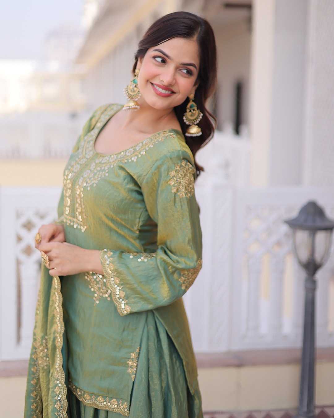 Soft Vichitra Party Wear Kurti