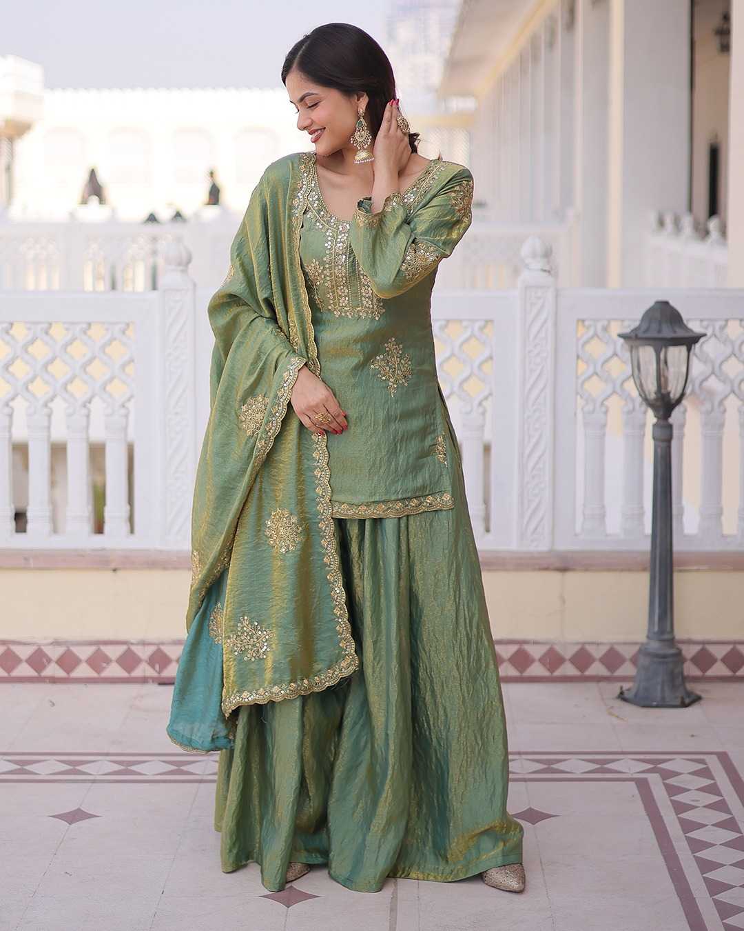 Soft Vichitra Party Wear Kurti