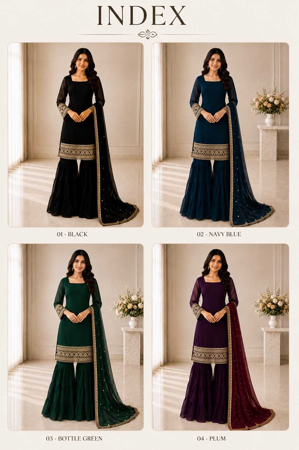 Faux Georgette Embroidery Suit