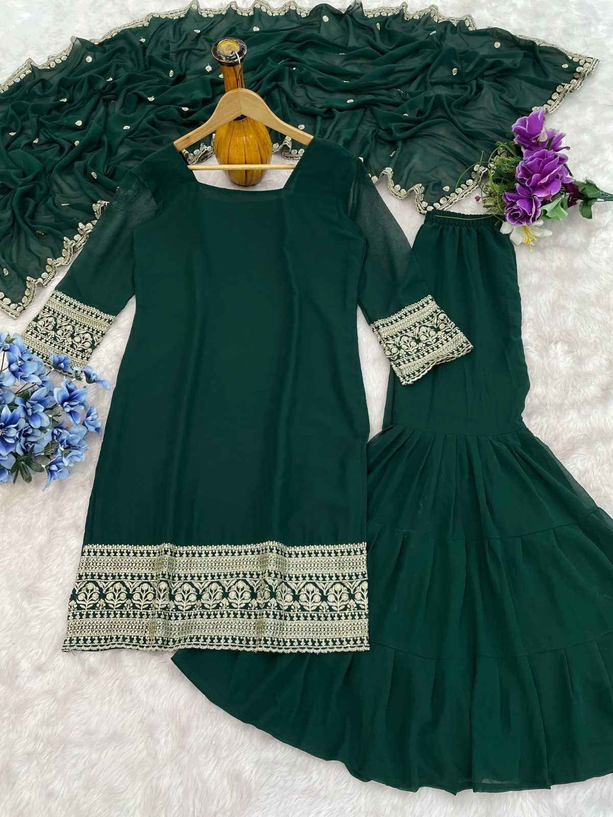 Faux Georgette Embroidery Suit