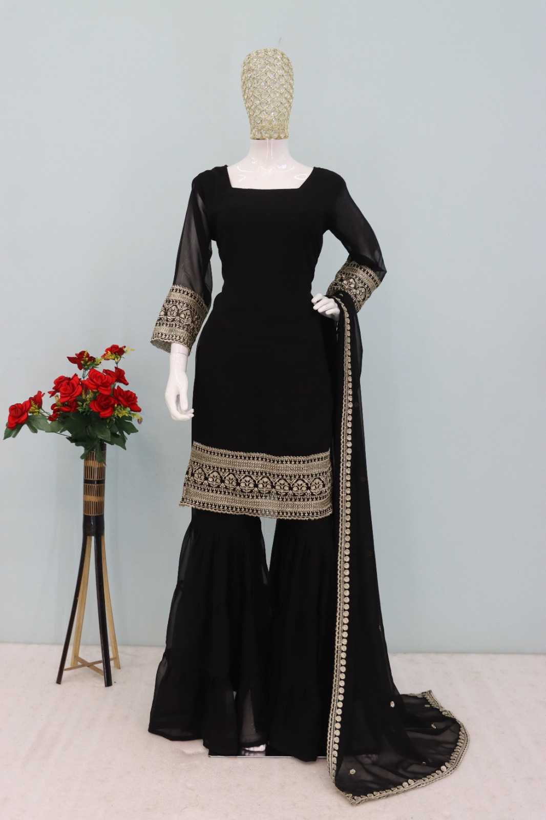 Faux Georgette Embroidery Suit