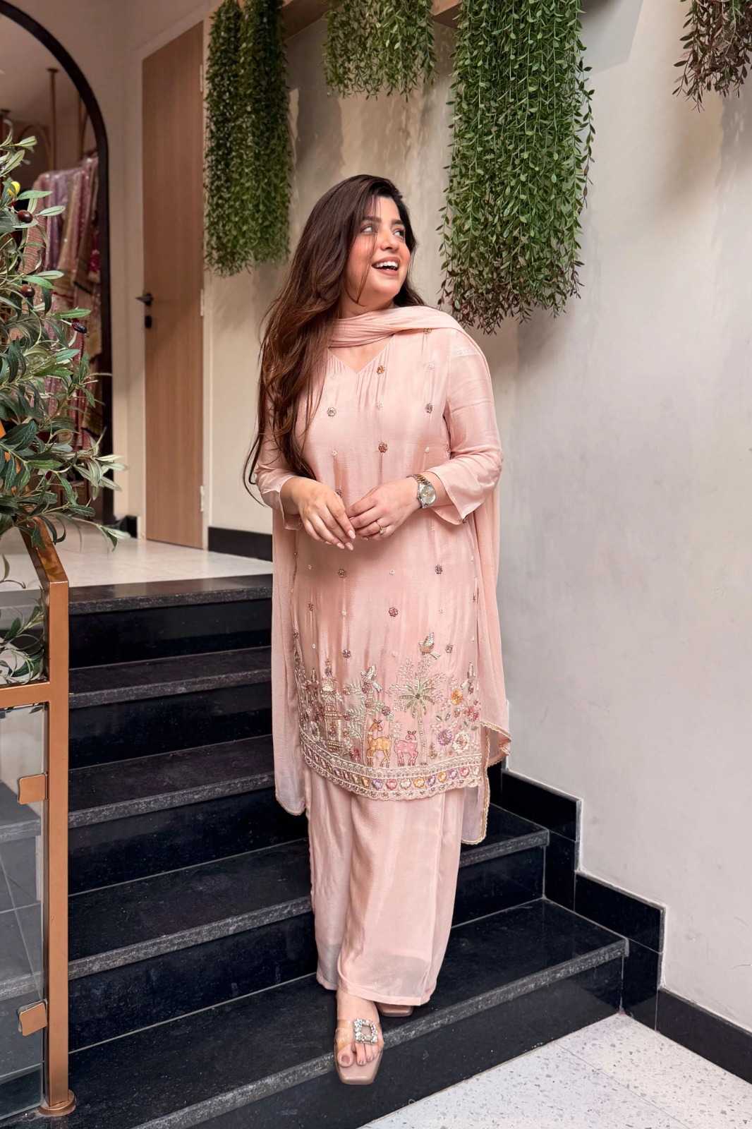 Crepe Silk Embroidery Suit