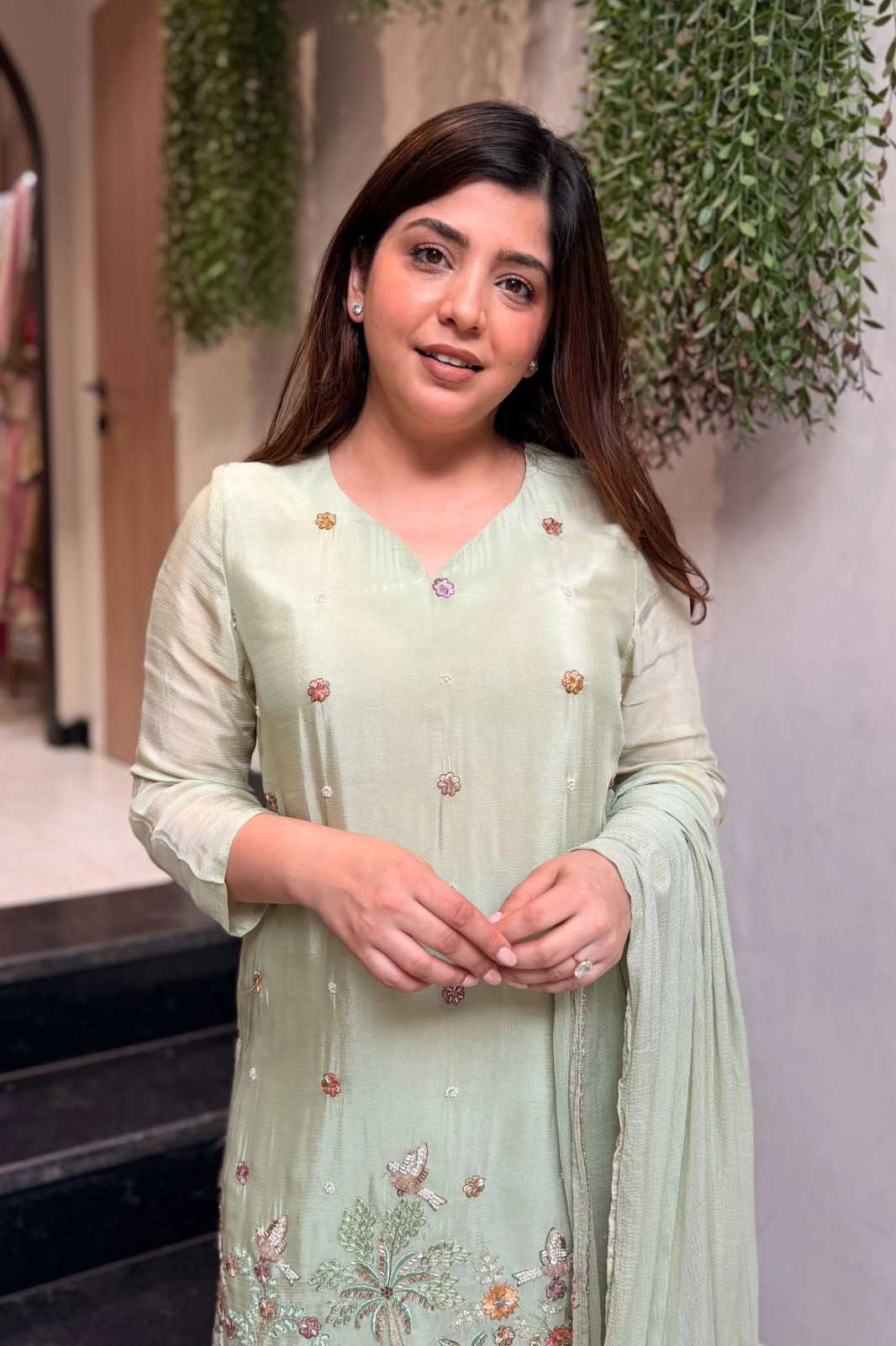 Crepe Silk Embroidery Suit