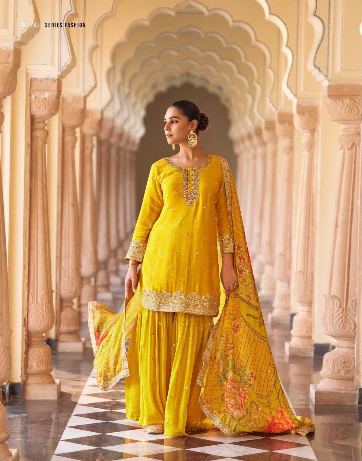 Soft Vichitra Embroidery Suit