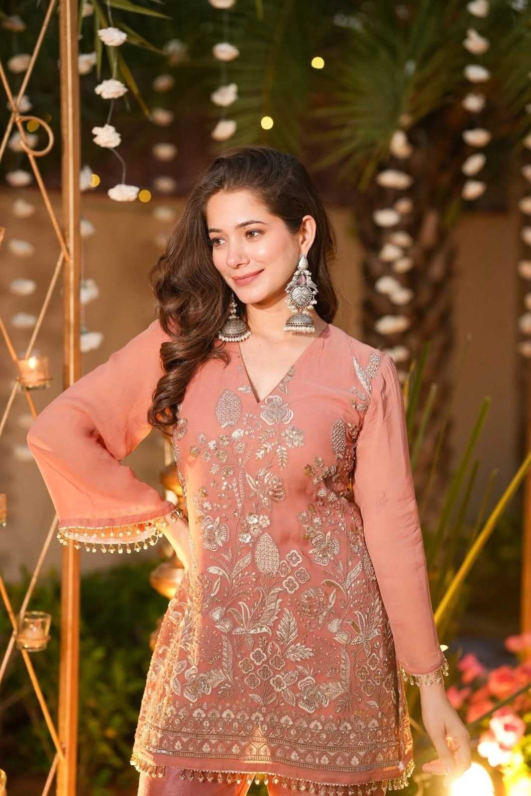 Crush Silk Party Wear Kurti