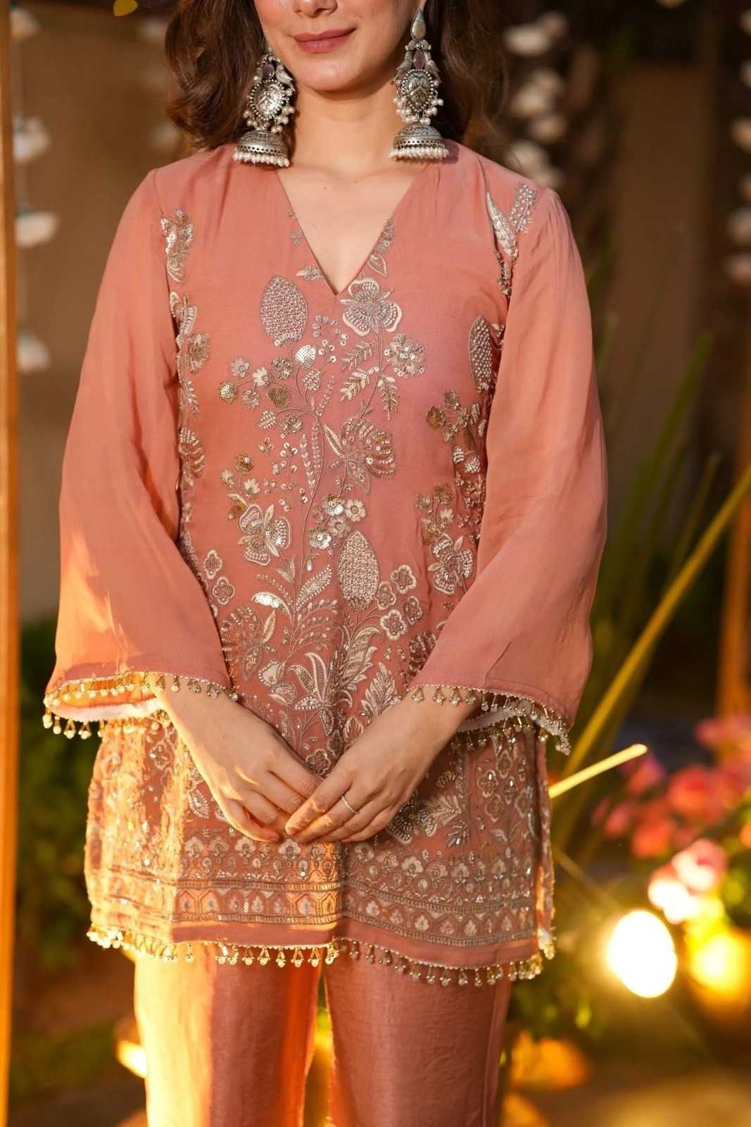 Crush Silk Party Wear Kurti