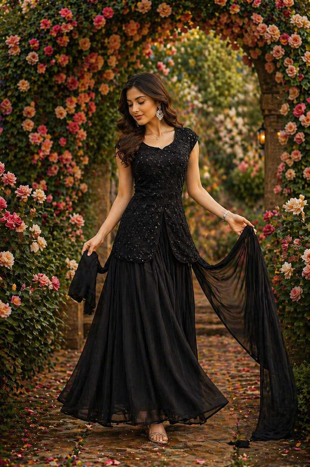 Faux Georgette Embroidery Suit