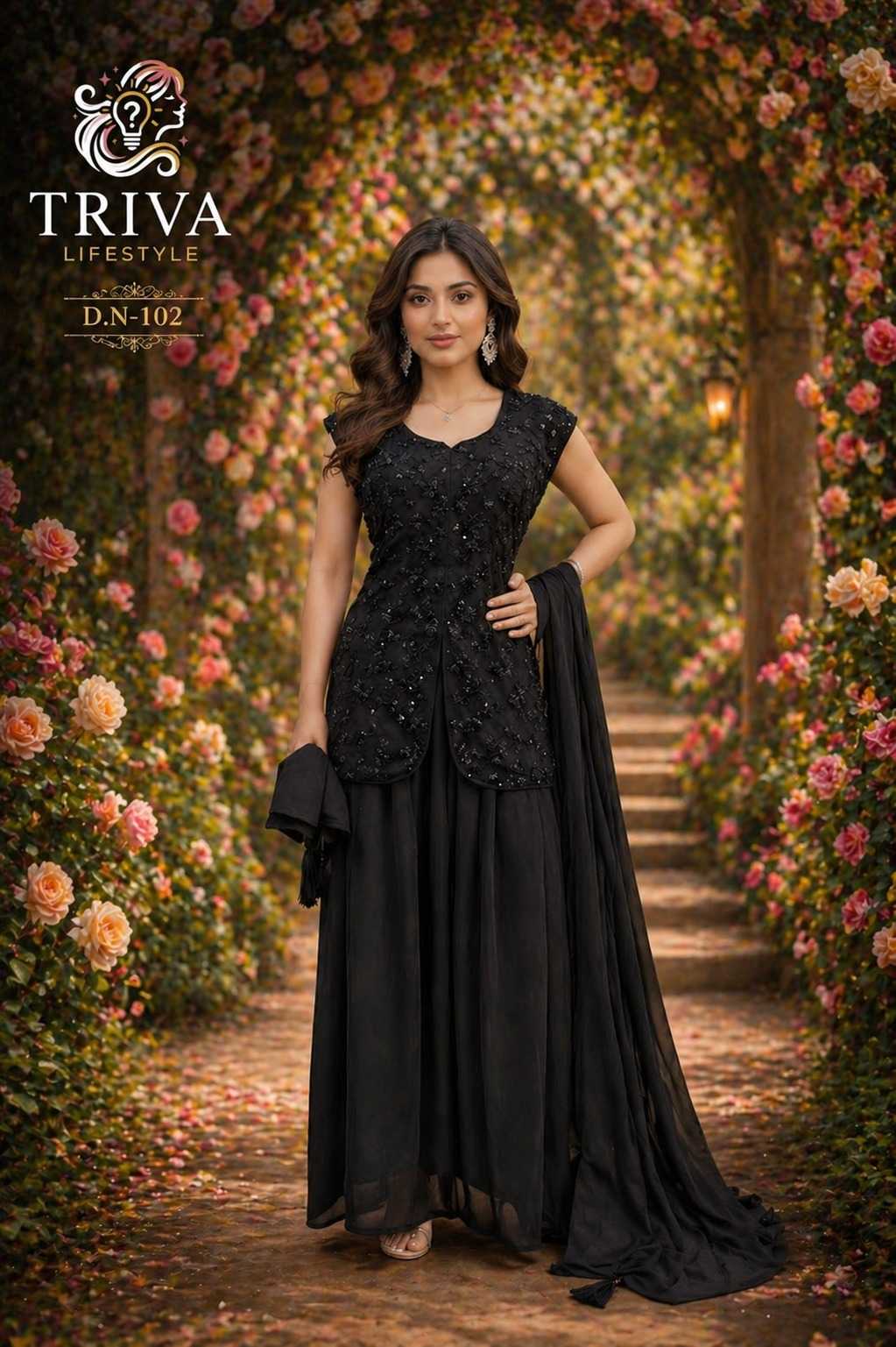 Triva Lifestyle Faux Georgette Embroidery Suit 102