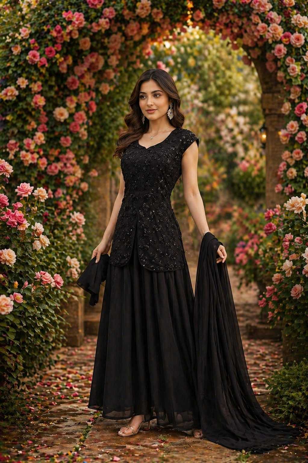 Faux Georgette Embroidery Suit
