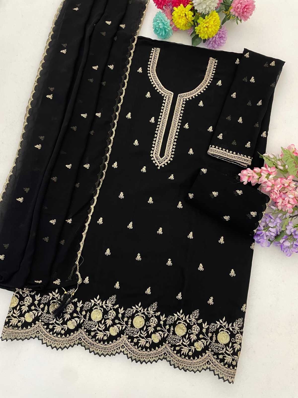 Faux Georgette Embroidery Suit