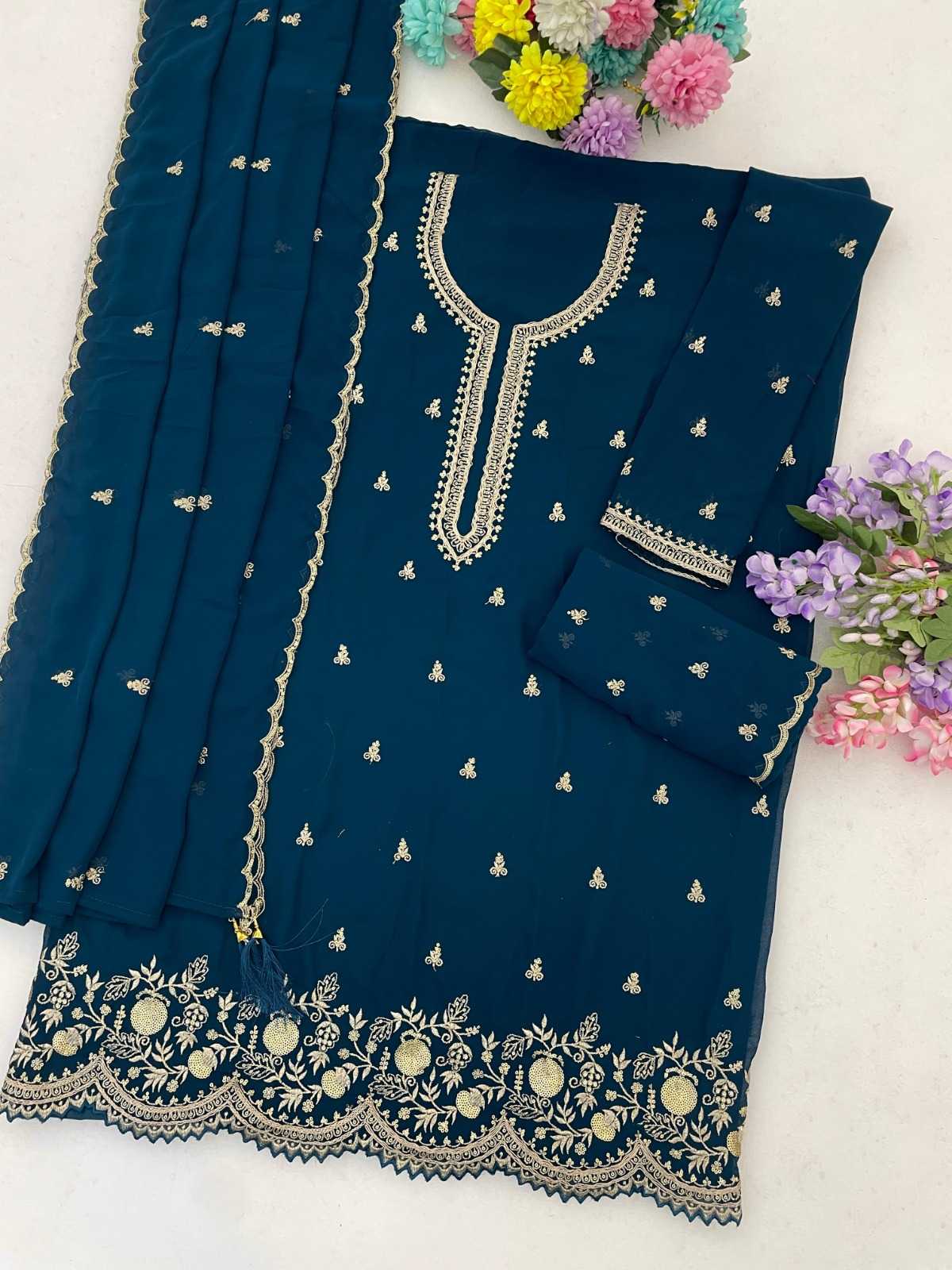 Faux Georgette Embroidery Suit