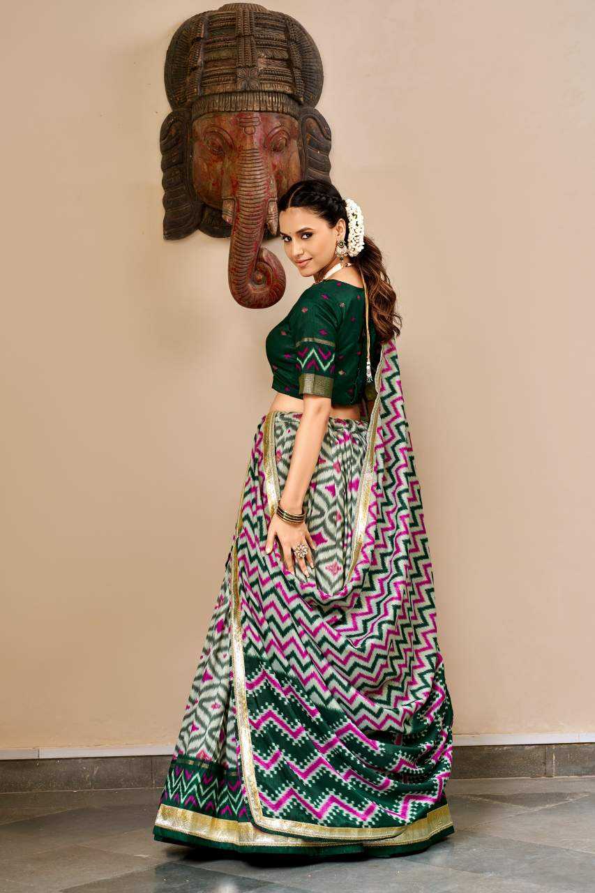 Tussar Silk Lehenga in Purple