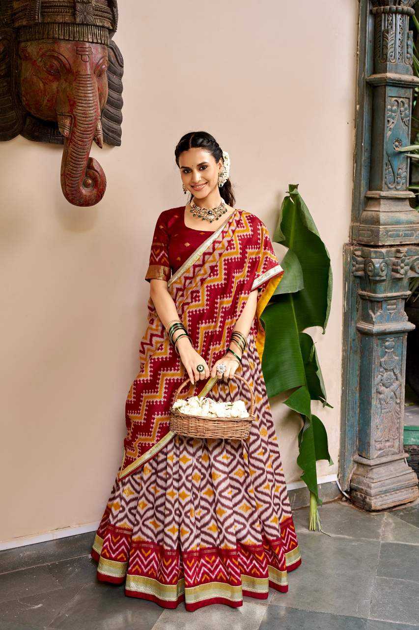 Tussar Silk Lehenga in Purple
