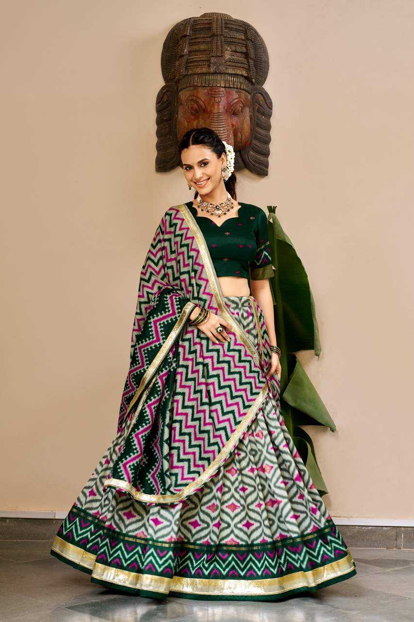 Tussar Silk Lehenga in Purple