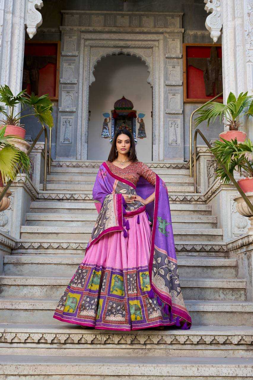 Tussar Silk Kalamkari Lehenga