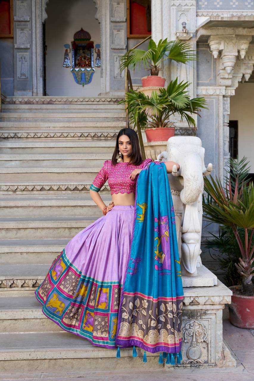 Tussar Silk Kalamkari Lehenga