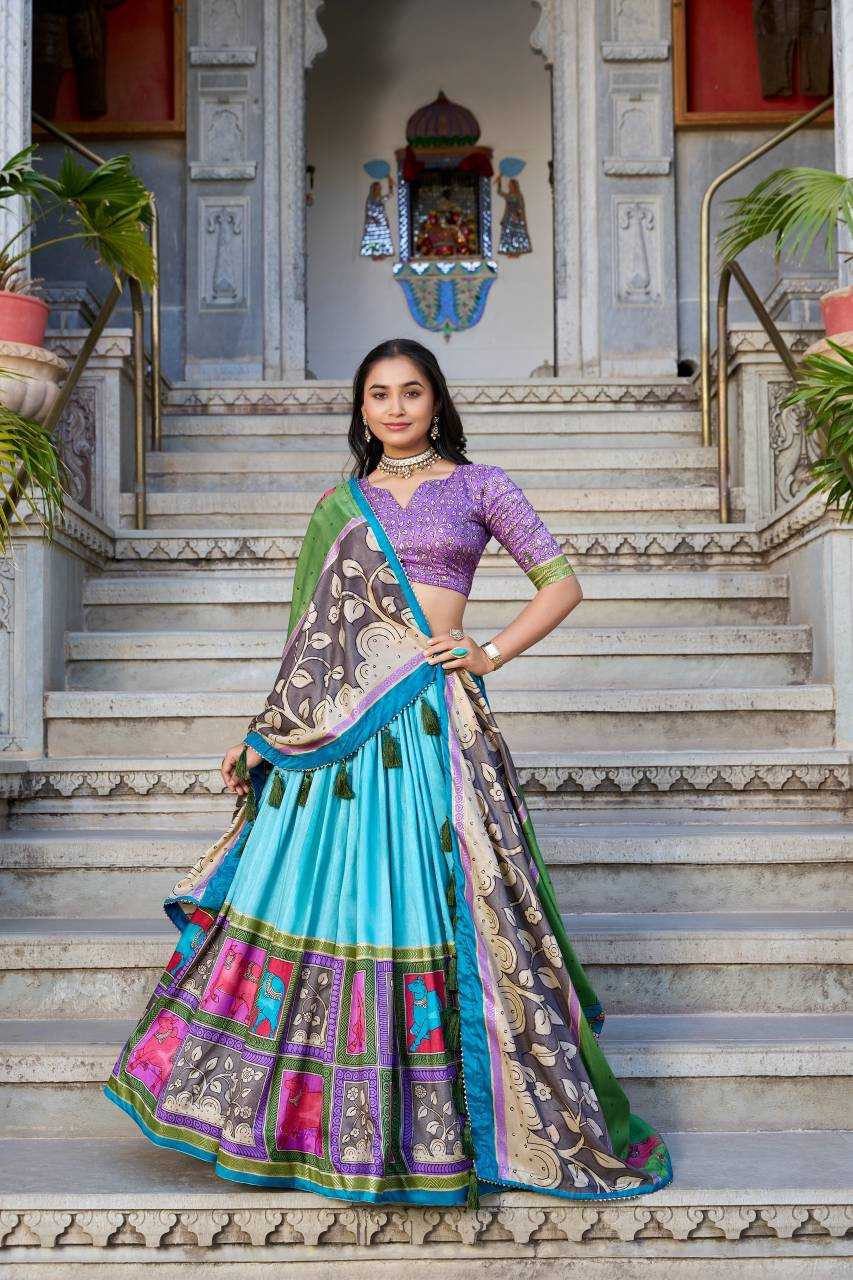 Tussar Silk Kalamkari Lehenga