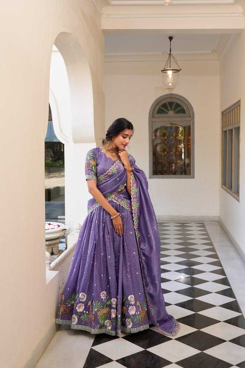 Soft Gold Crush Embroidered Lehenga