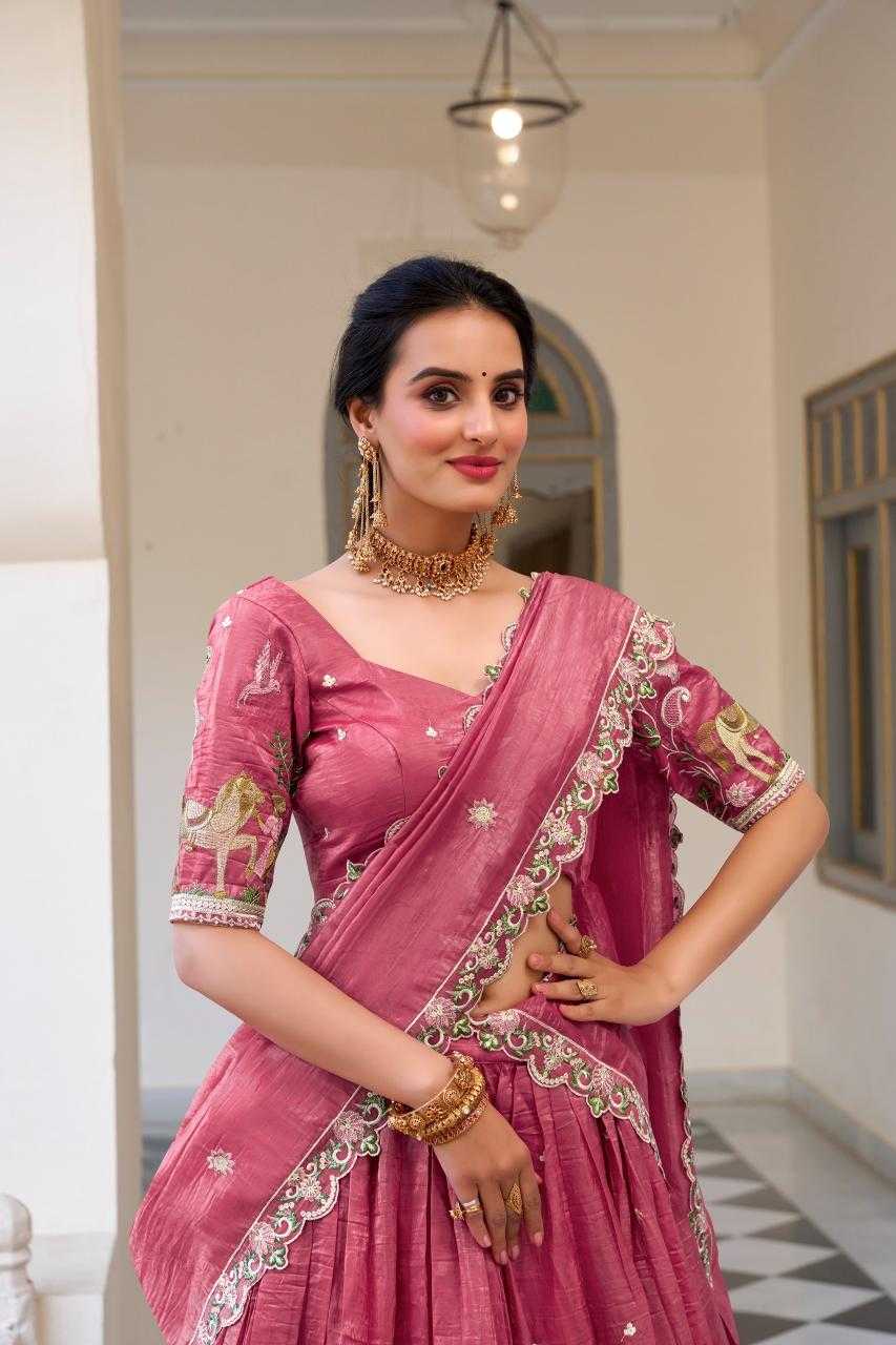 Soft Gold Crush Embroidered Lehenga