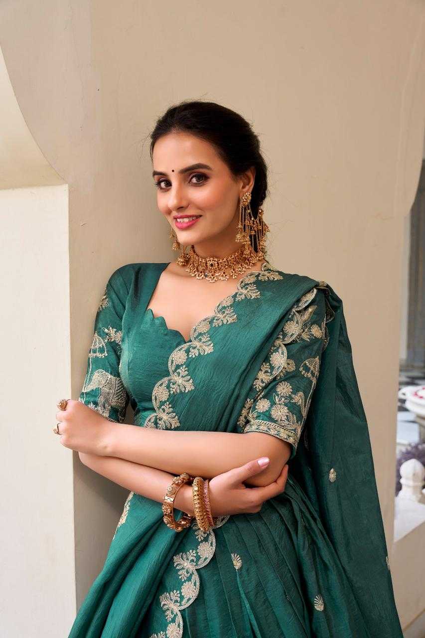 Soft Gold Crush Embroidered Lehenga