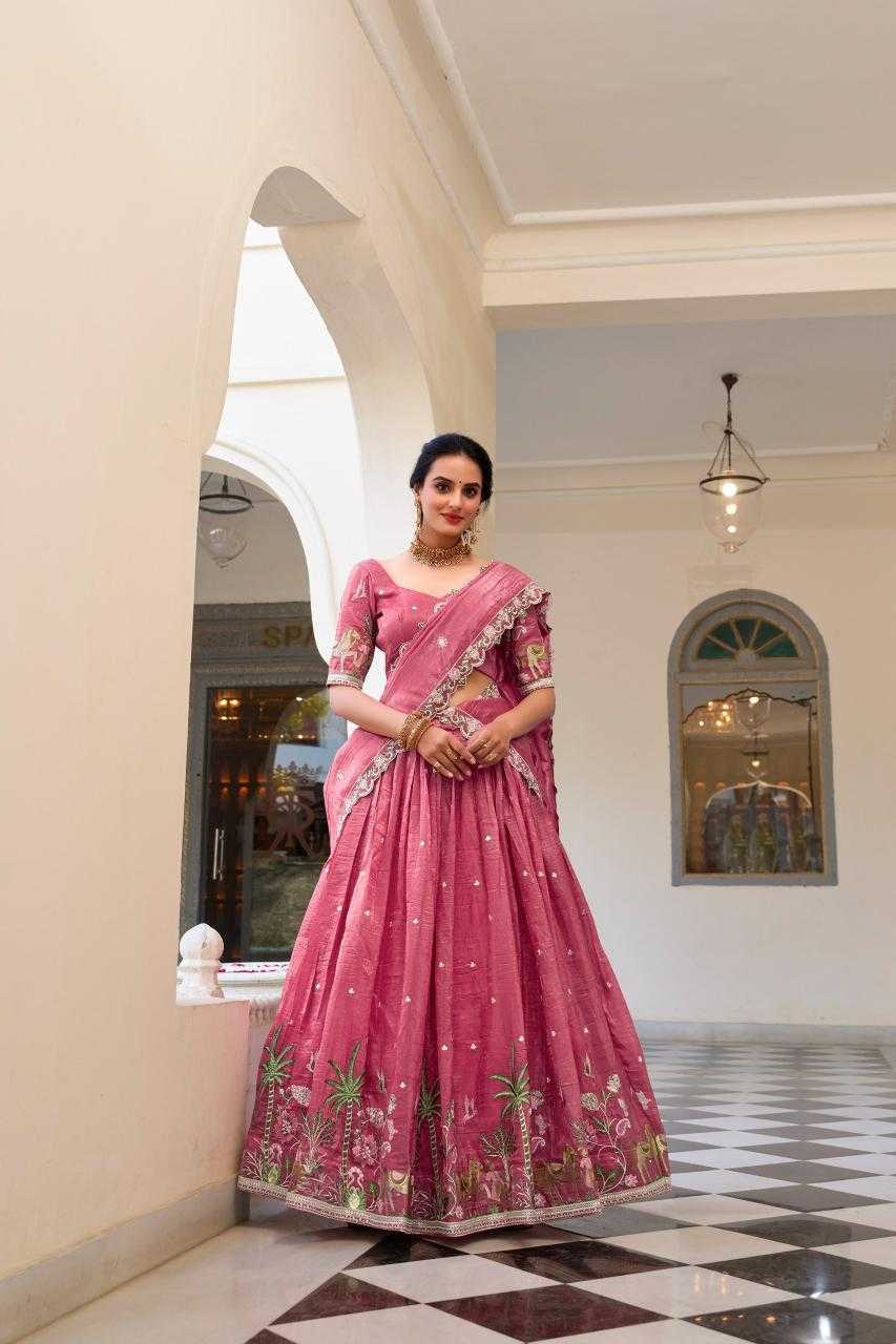 Soft Gold Crush Embroidered Lehenga