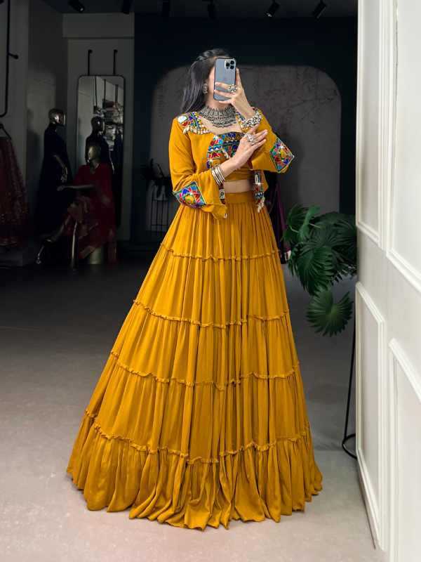 Pure Rayon Designer Lehenga in Black