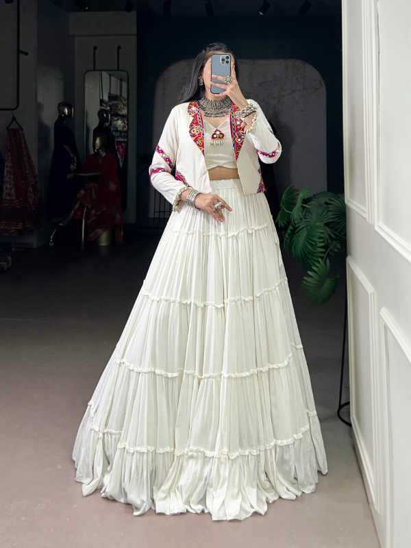 Pure Rayon Designer Lehenga in Black
