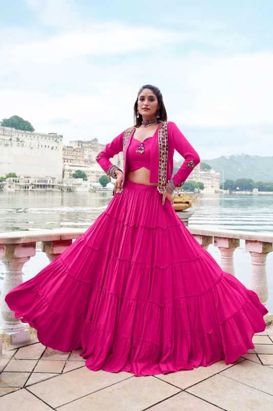 Pure Rayon Traditional Lehenga in White