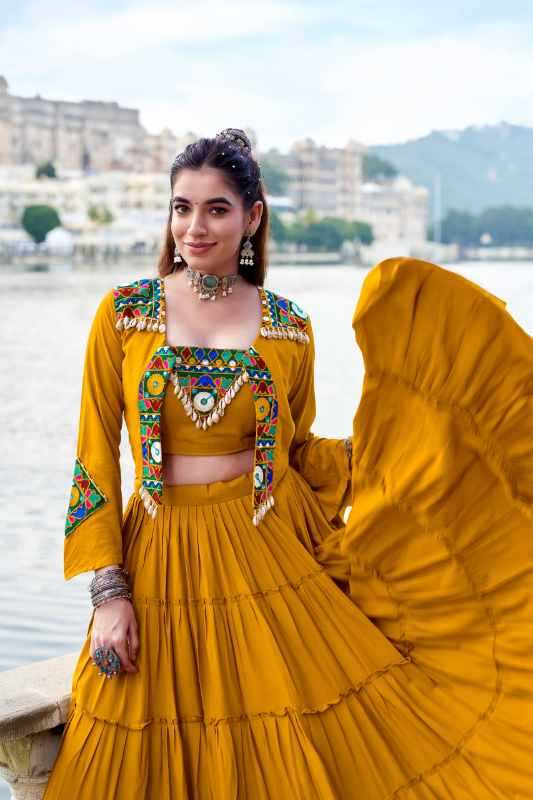 Rayon Traditional Lehenga in Black