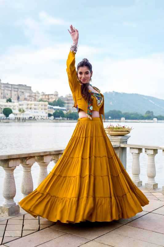 Rayon Traditional Lehenga in Black