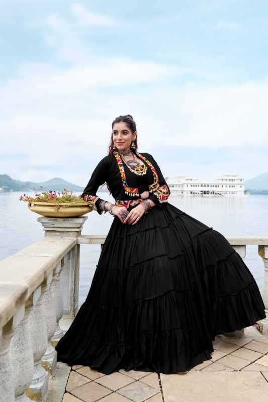 Rayon Traditional Lehenga in Black