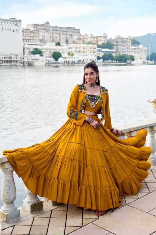 Rayon Traditional Lehenga in Black