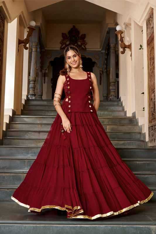 Cotton Designer Lehenga in Red