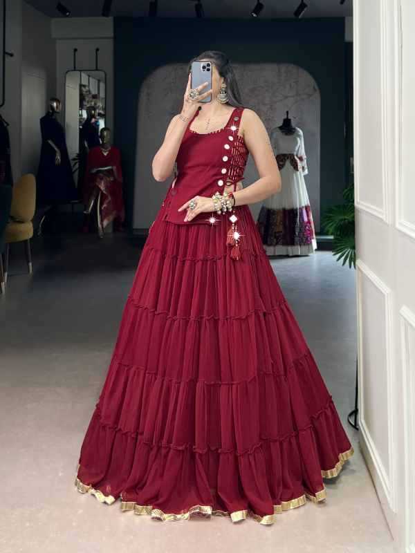 Cotton Traditional Lehenga in Red