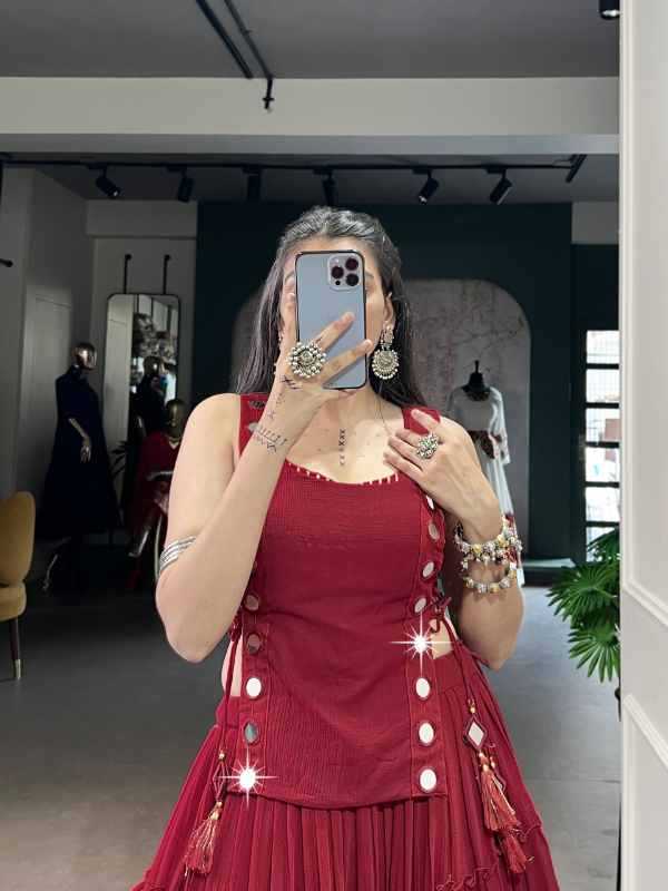 Cotton Traditional Lehenga in Red