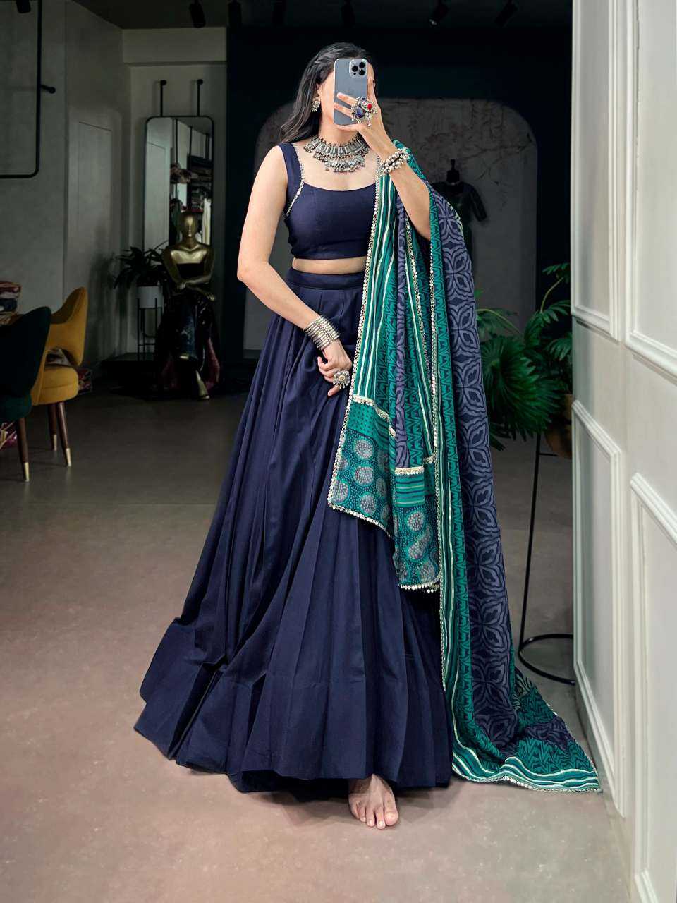 Rayon Designer Lehenga in Black