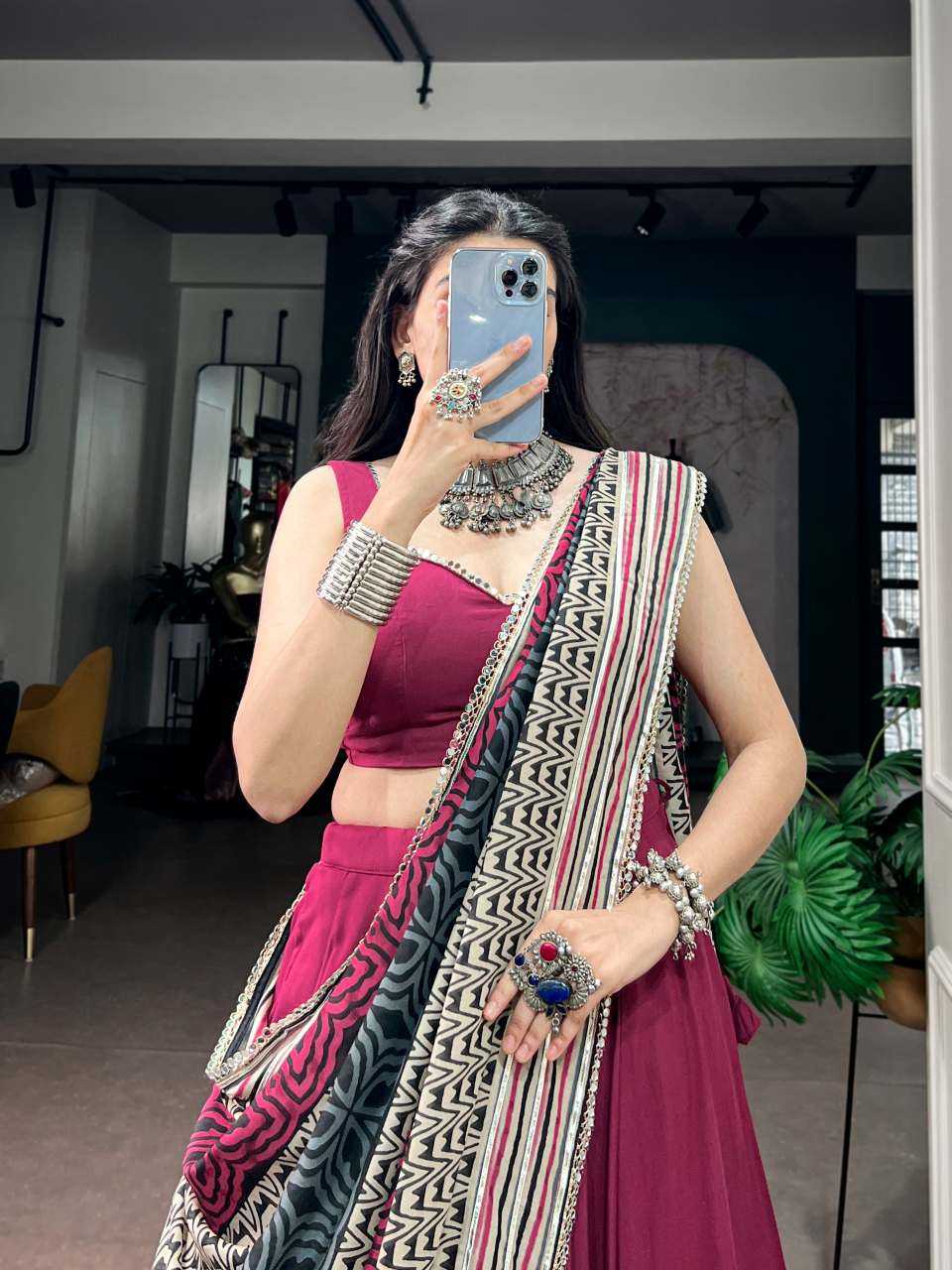 Rayon Designer Lehenga in Black