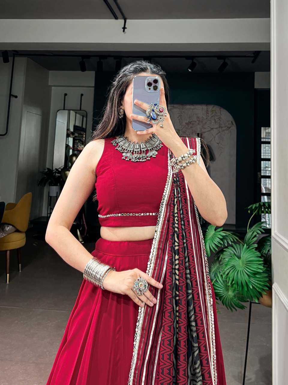 Rayon Designer Lehenga in Black