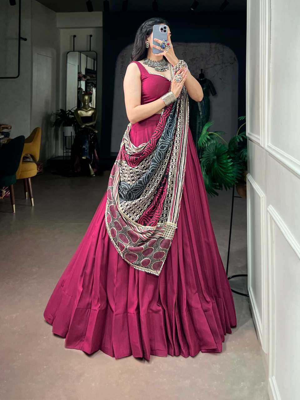 Rayon Designer Lehenga in Black