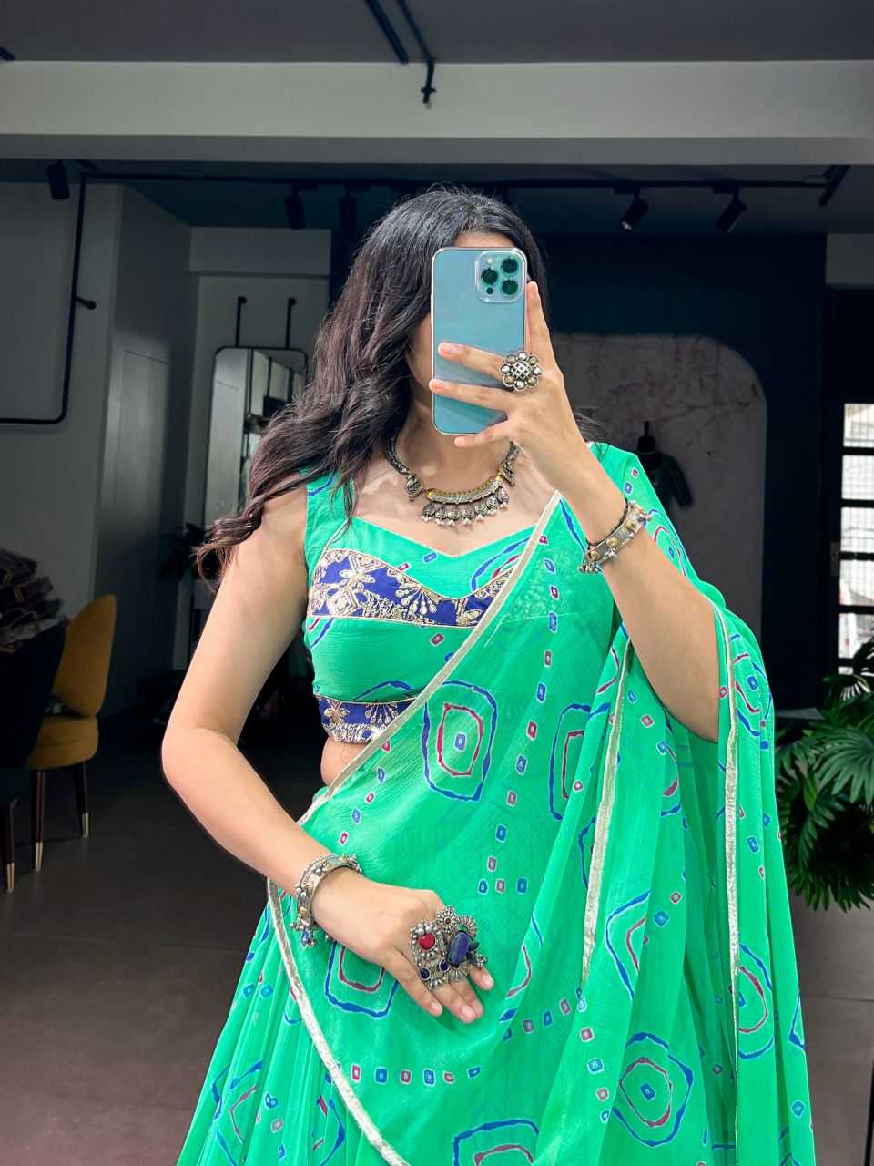 Fancy Printed Lehenga in Baby Pink